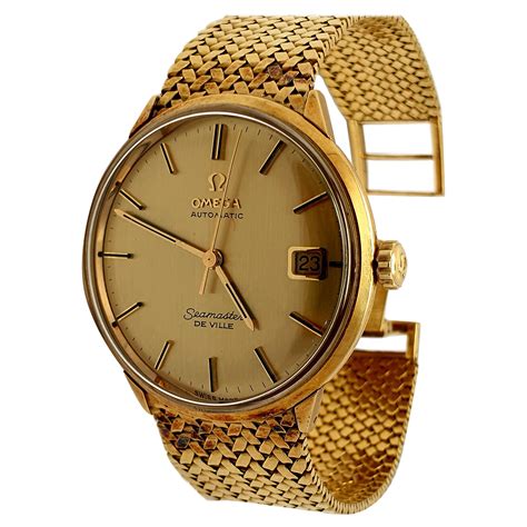 gold omega deville watch|omega deville gold men's watch.